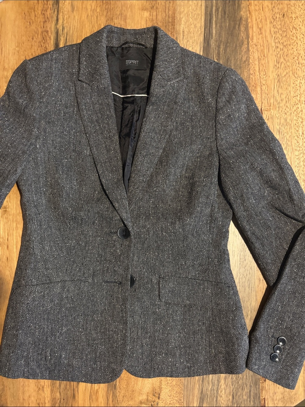Esprit Women's Gray Herringbone Blazer